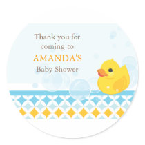 Rubber Ducky Baby Shower Favor Sticker