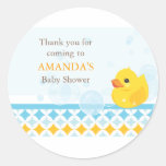 Rubber Ducky Baby Shower Favor Sticker