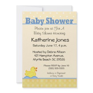Rubber Ducky Baby Shower Invitation invitation