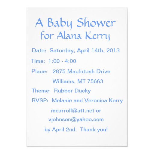 Rubber Ducky Baby Shower invitation