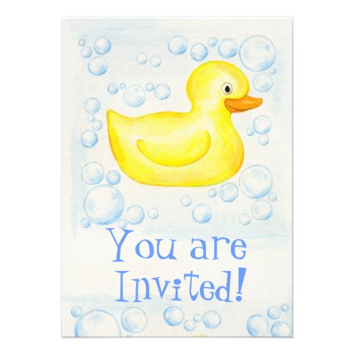 Rubber Ducky Baby Shower invitation (front side)