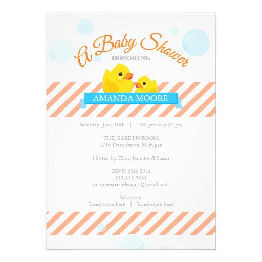 Rubber Ducky Baby Shower Invitation