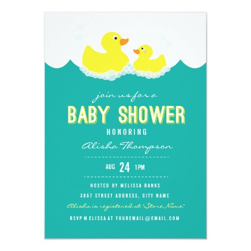 Rubber Ducky Baby Shower Invitation Zazzle