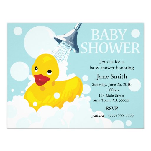 Rubber Ducky Baby Shower Invite (front side)