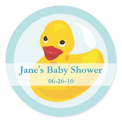 Rubber Ducky Themed Baby Shower on Rubber Ducky Baby Shower Label Sticker From Zazzle Com