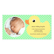 Rubber Ducky Bubble Frame New Baby Photo Cards photo cards