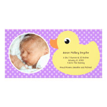 Rubber Ducky Bubble Frame New Baby Photo Cards photo cards
