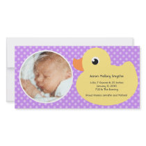 Rubber Ducky Bubble Frame New Baby Photo Cards