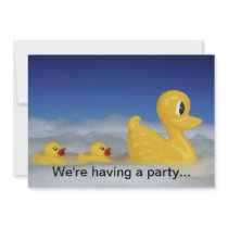 Rubber Ducky Family In Bath Set Custom Invites