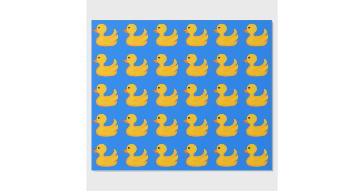 Rubber Ducky Gift Wrap bright blue Wrapping Paper Zazzle