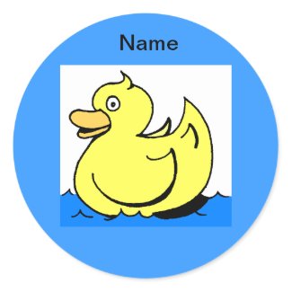 Rubber Ducky Kids Name Sticker