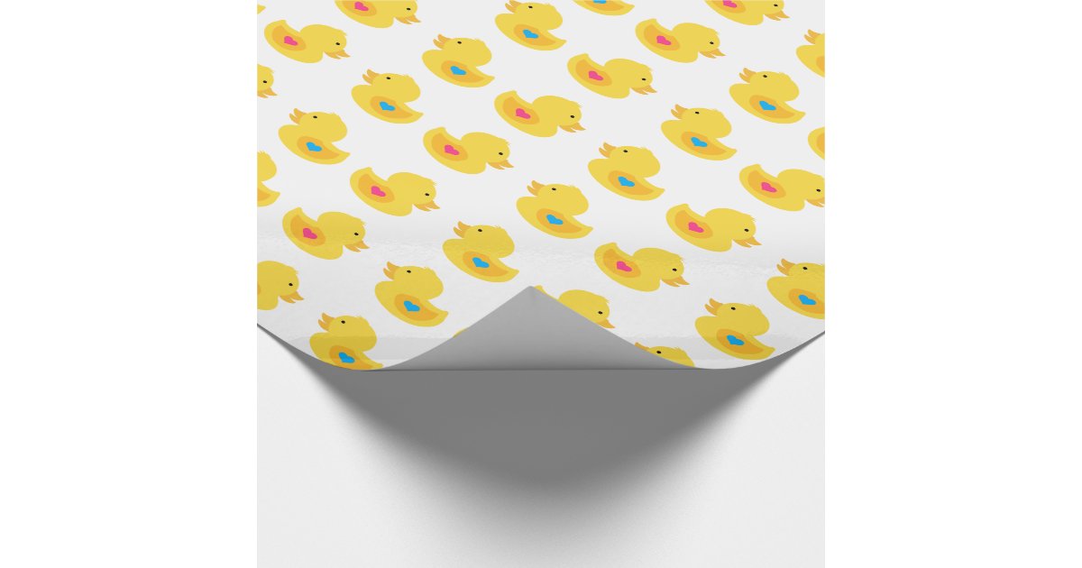 Rubber Ducky Pink or Blue Wrapping Paper Zazzle