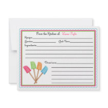 Rubber Spatulas Baking Cooking Recipe Cards Custom Invite