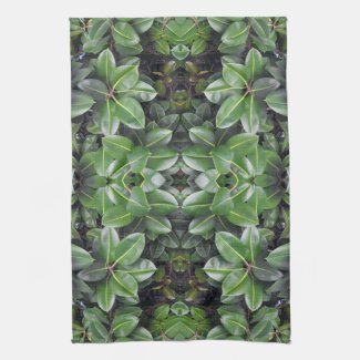 Rubber Tree Leaf Pattern Hand Towels