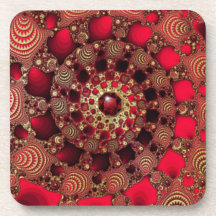 Rubies & Gold Cork Coaster