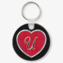 Ruby and ONyx Monogram Keychain by CuteSmallThings Ruby and ONyx Monogram Keychain