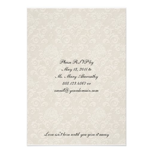 Ruby and Red Roses Ribbon Post Wedding Personalized Invites