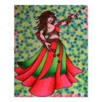 Ruby Belly Dancer Print by LacyChenault Ruby Belly Dancer Print