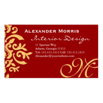 Ruby Black and Gold Elegant Baroque Damask business cards