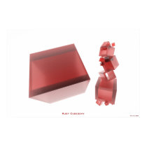 Ruby Cubesday HI-RES Digital Abstract Art Poster posters