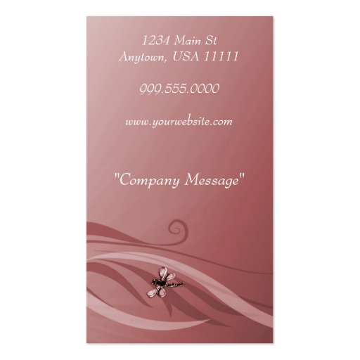 Ruby Dragonflies Business Card (back side)