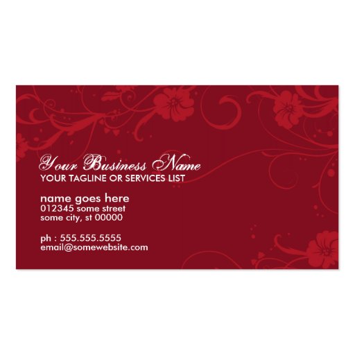 ruby elegance business card templates (back side)
