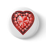 Ruby Gemstone Heart Button