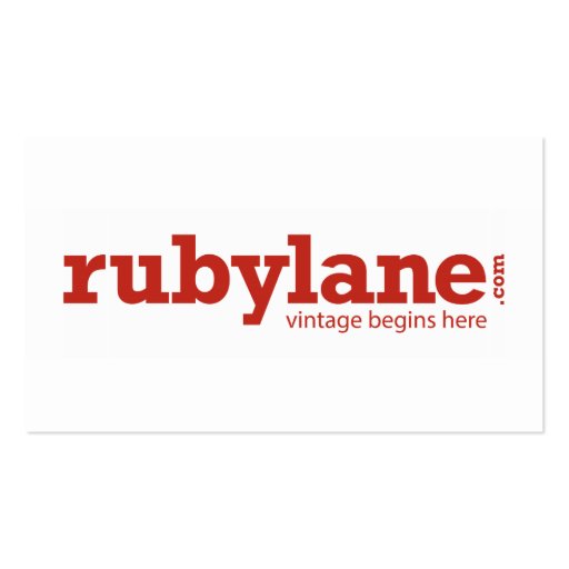 Ruby Lane Custom Business Card (front side)