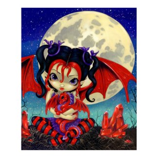 Ruby Moon ART PRINT Ruby Dragonling Dragon Fairy print