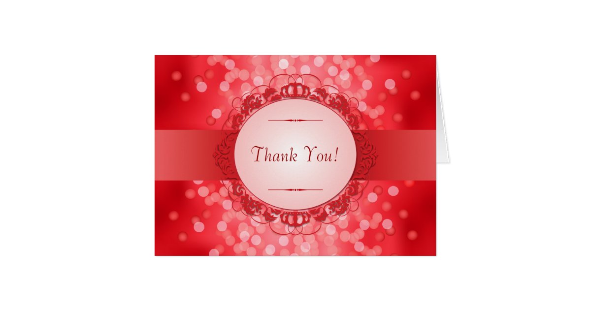 Ruby Red 40th Anniversary Thank You Card Zazzle