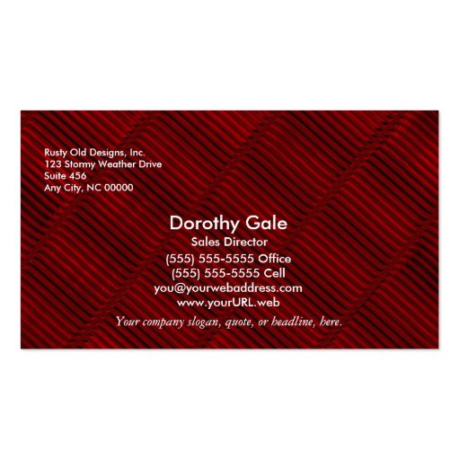 Ruby Red and Black Pattern Business Card (front side)