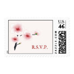 Ruby Red Flowers R.S.V.P. Postage Stamp