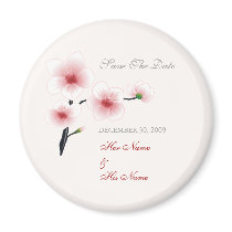 Ruby Red Flowers Save The Date magnets