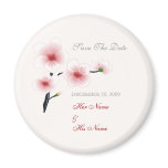 Ruby Red Flowers Save The Date Refrigerator Magnet