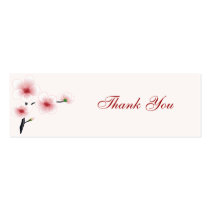 Ruby Red Flowers Thank You Tag business cards