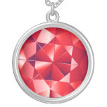 Ruby Red Gemstone Sterling Silver Necklace