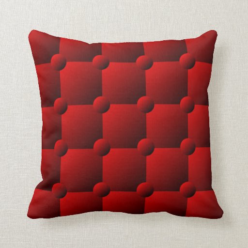 Ruby red quilt pattern throw pillow Zazzle