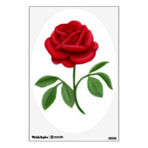 Ruby Red Rose Customizable Wall Decal