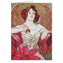 Ruby Red Rose Goddess Greeting Card