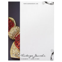 Ruby Rhinestone Bow Letterhead