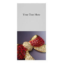 Ruby Rhinestone Bow Photo Cards photo cards