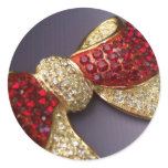 Ruby Rhinestone Bow Stickers
