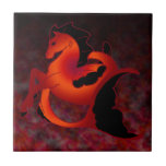 Ruby Sea Horse Ceramic Tiles