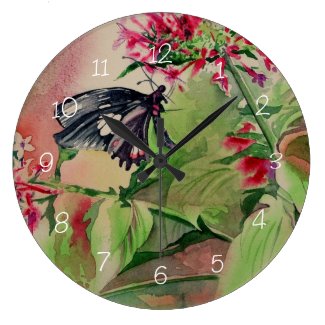 Ruby-spotted Swallowtail Fine Art Wallclocks