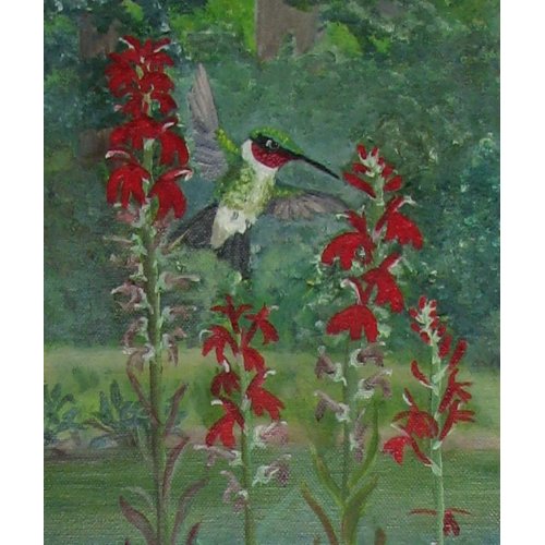 Ruby-throat and Cardinal Flower mousepad