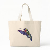 Ruby Throated Hummingbird Tote Bags
