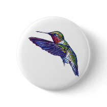 Ruby Throated Hummingbird buttons