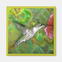 Ruby throated Hummingbird Fridge Magnet