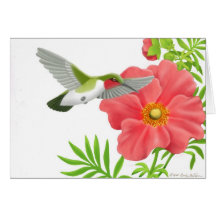 Ruby Throated Hummingbird Greeting Card