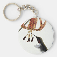 Ruby-throated hummingbird key chain